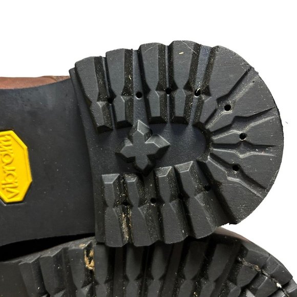 Chippewa Brown Leather Lace Up Vibram Sole Work Boot Shoes Mens Size 8 M Casual - Picture 14 of 16